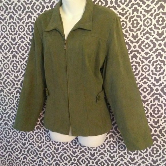 VTG Dorby Green Full Zip Long Sleeve Jacket 18 - Picture 3 of 6